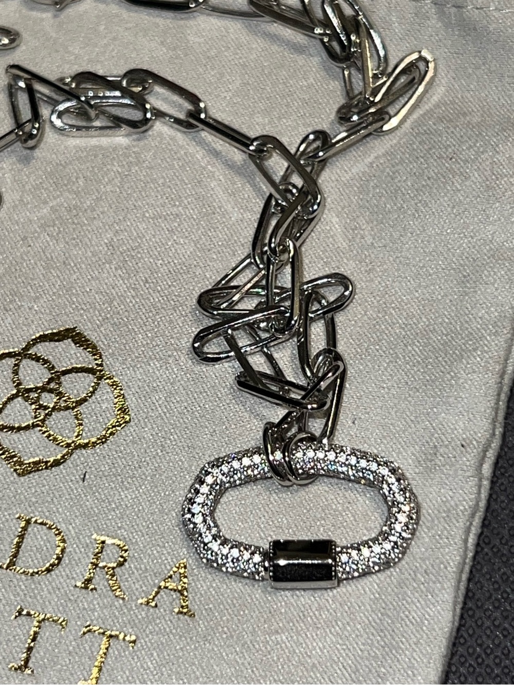 Kendra Scott Daphne Convertible Paperclip Chain Link Necklace in Silver